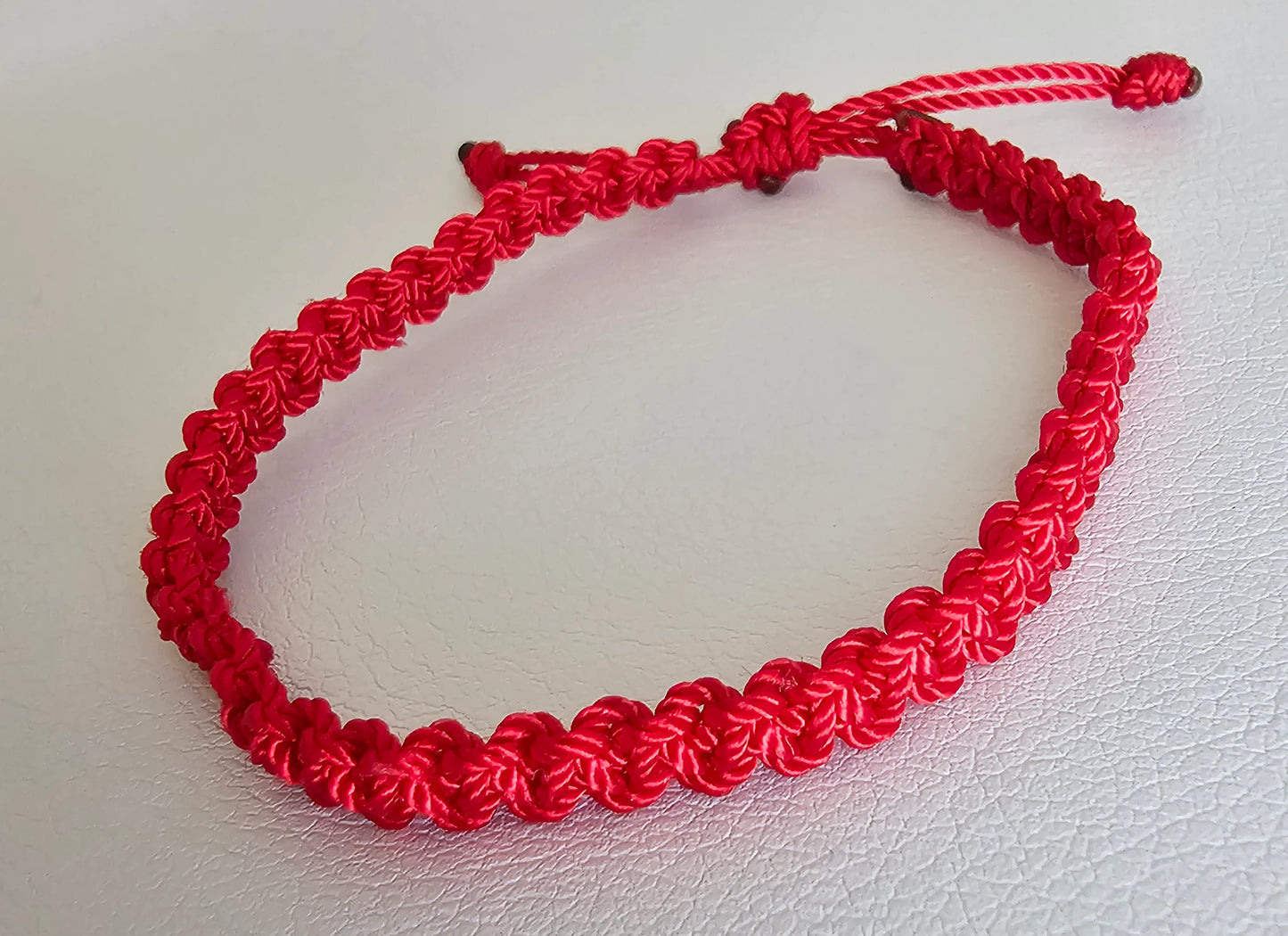 RED BRAIDED EVIL EYE MACRAME BRACELET ADJUSTABLE UNISEX FOR ALL AGES